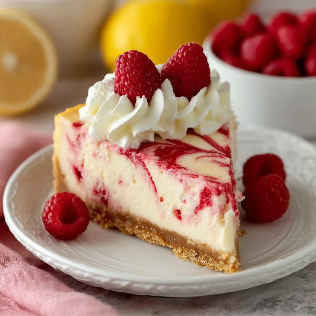 No Bake Raspberry Swirl Cheesecake