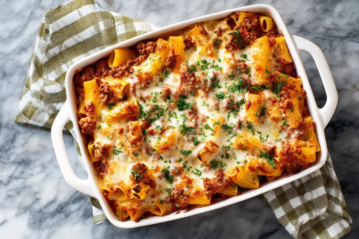 Baked Rigatoni with Ground Beef