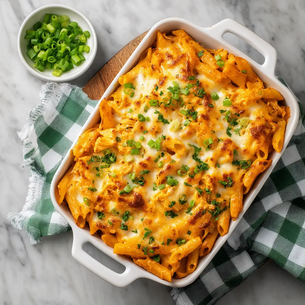 Buffalo Chicken Pasta Bake