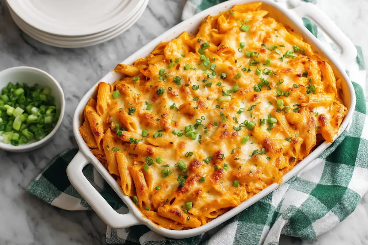 Buffalo Chicken Pasta Bake
