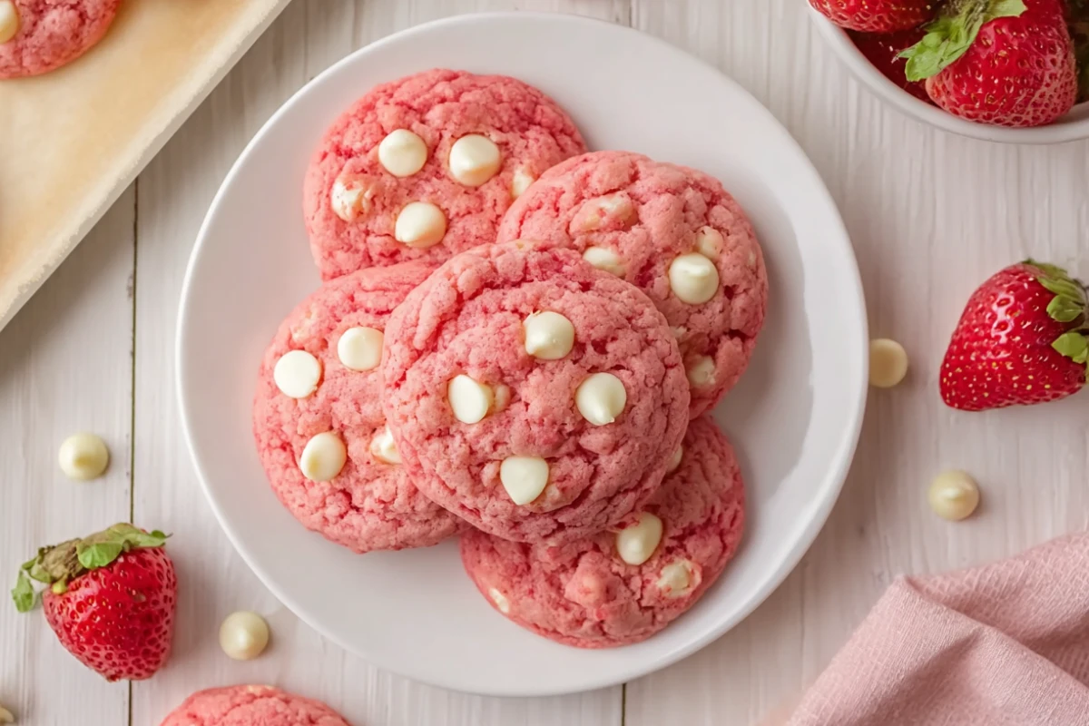 Strawberry White Chocolate Chip Cookies