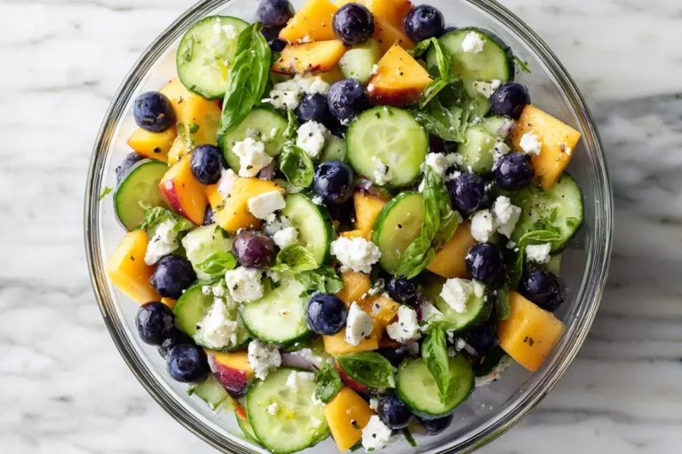 Blueberry Peach Feta Salad