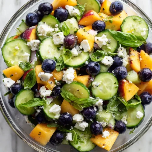 Blueberry Peach Feta Salad