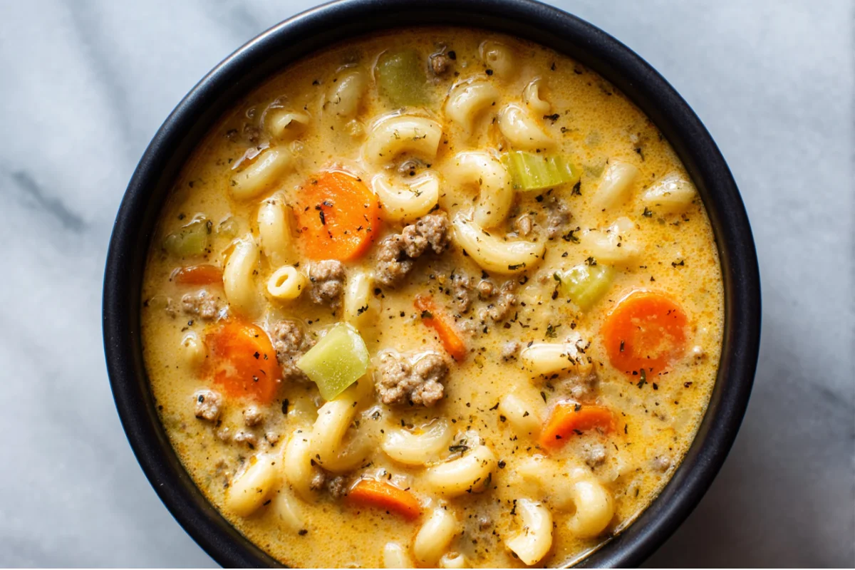 Macaroni Cheeseburger Soup