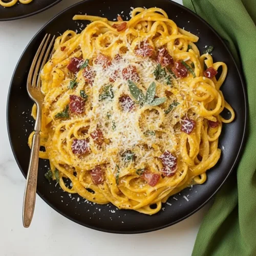 Butternut Squash Carbonara Pasta