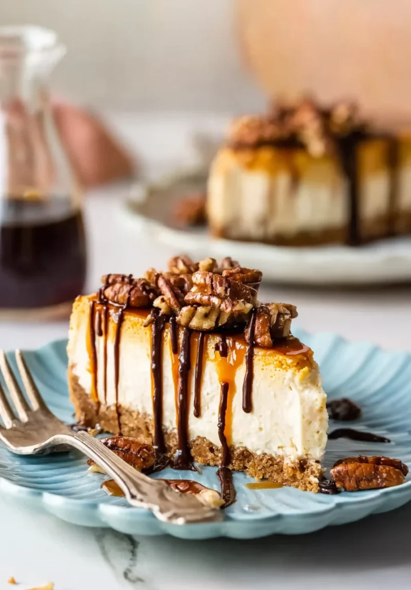 Turtle Pumpkin Cheesecake