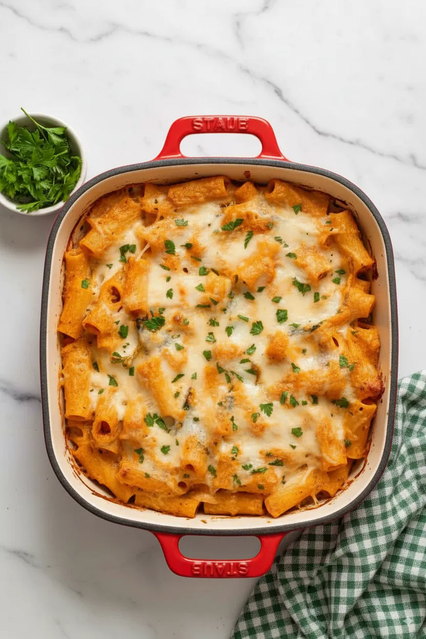 Cheesy Pumpkin Pasta Bake