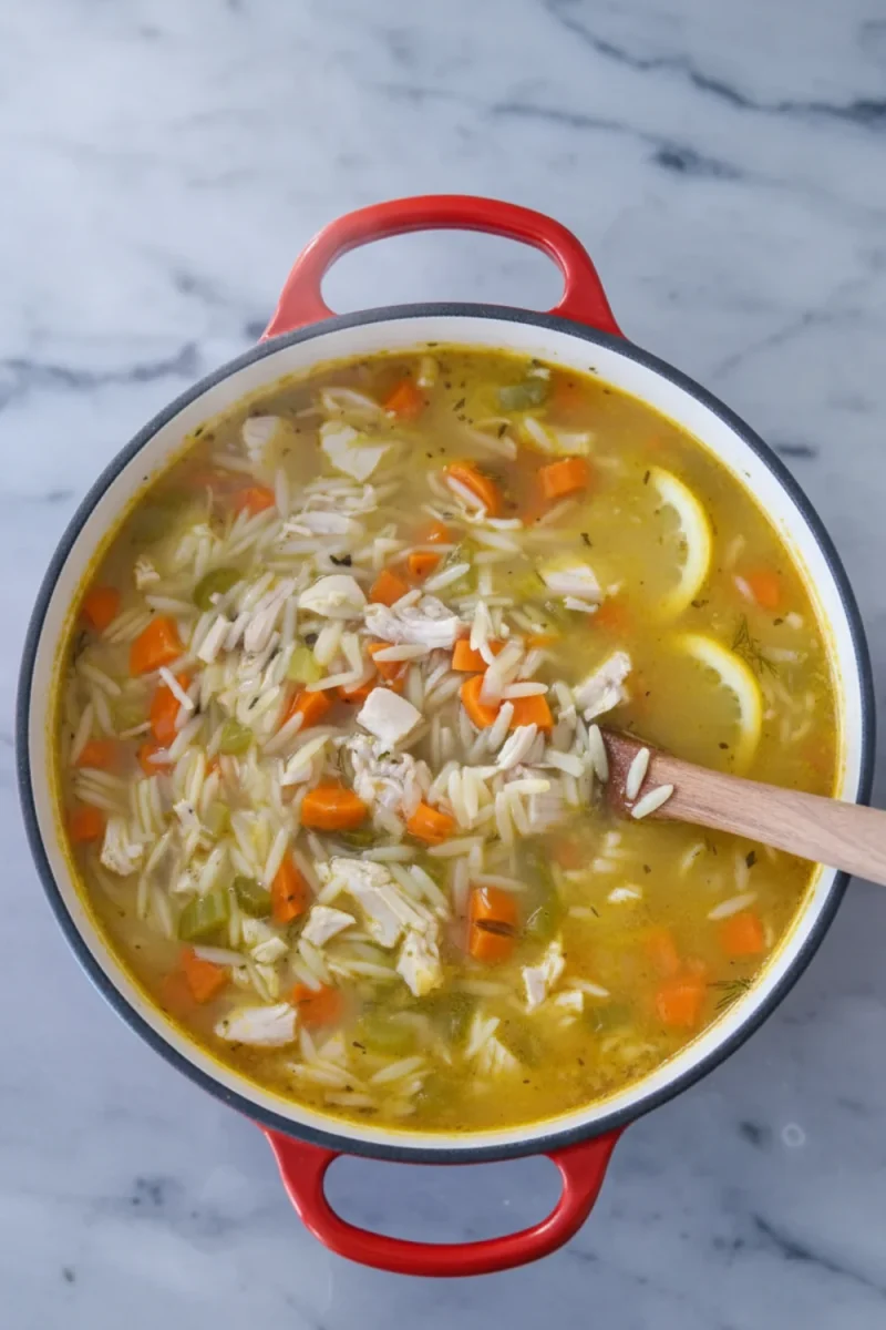 Lemon Chicken Orzo Soup