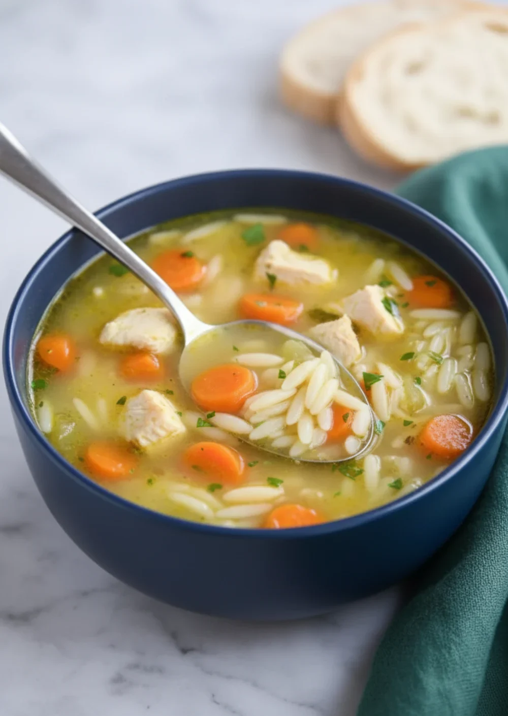 Lemon Chicken Orzo Soup