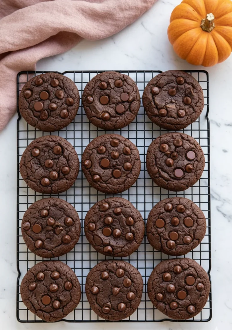 Double Chocolate Pumpkin Cookies