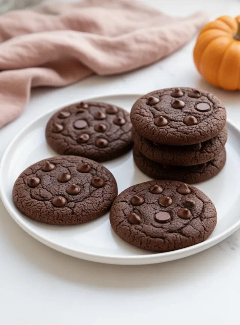 Double Chocolate Pumpkin Cookies