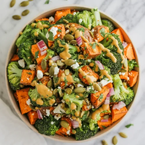 Roasted Sweet Potato Broccoli Salad