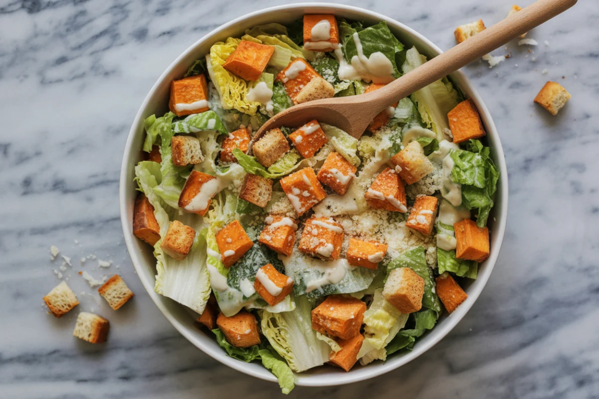 Roasted Sweet Potato Caesar Salad