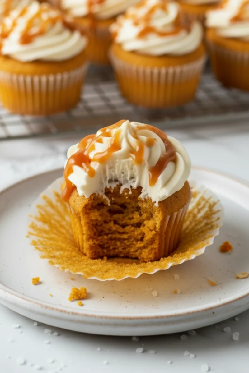 Salted Caramel Pumpkin Cupcakes