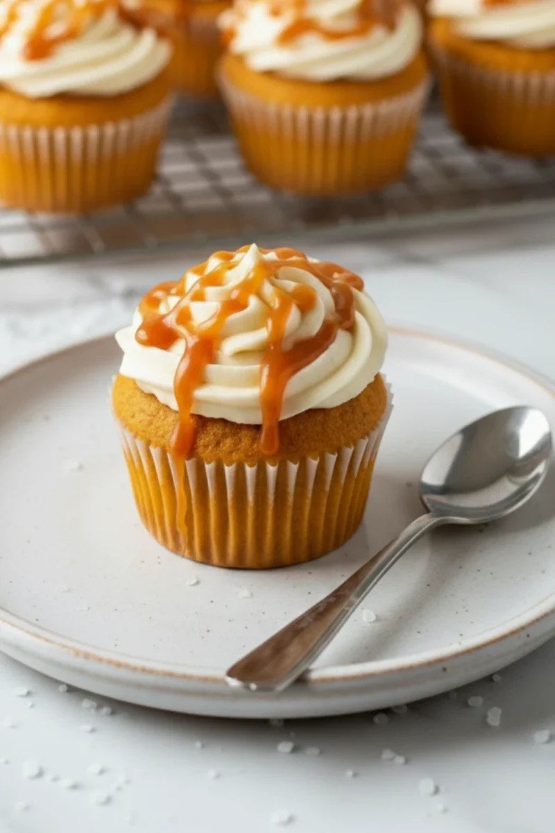 Salted Caramel Pumpkin Cupcakes