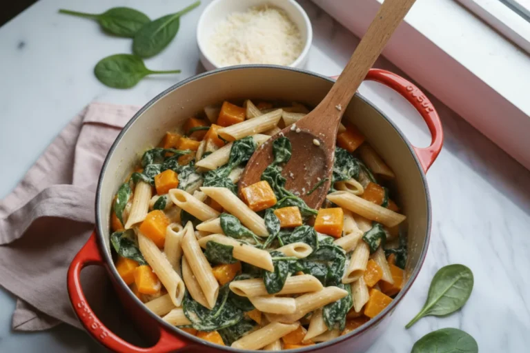 One-Pot Butternut Squash Pasta with Spinach