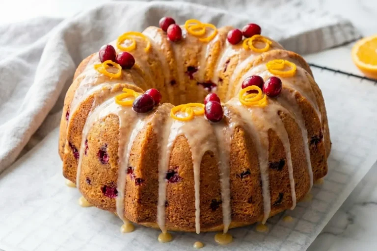Cranberry Pound Cake with Orange Glaze