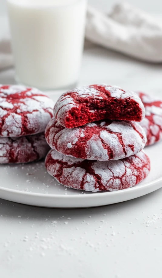 Red Velvet Crinkle Cookies