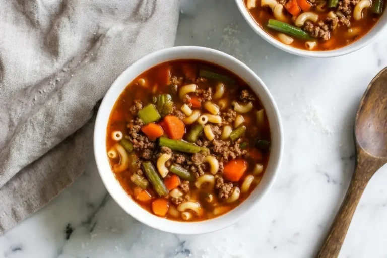 Hamburger Soup with Macaroni: Hearty Family Meal