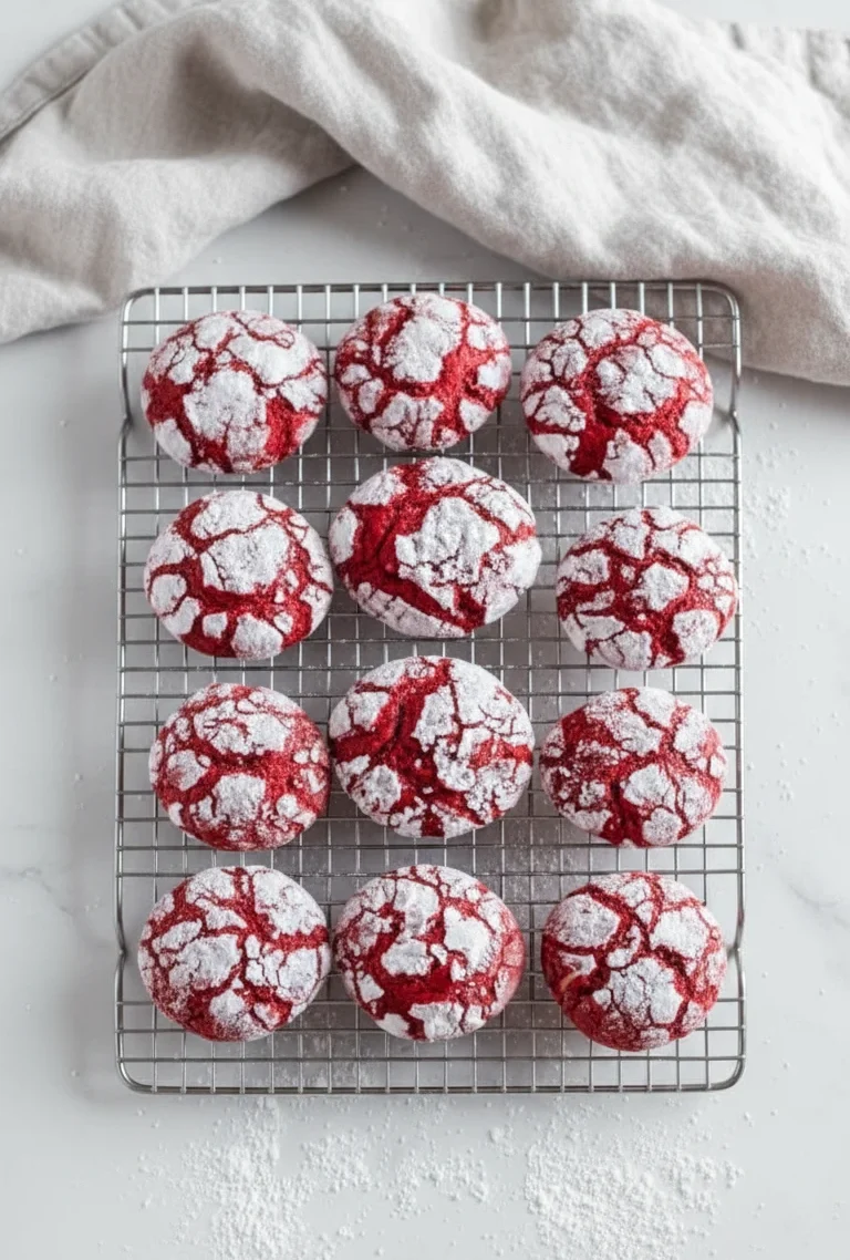 Red Velvet Crinkle Cookies