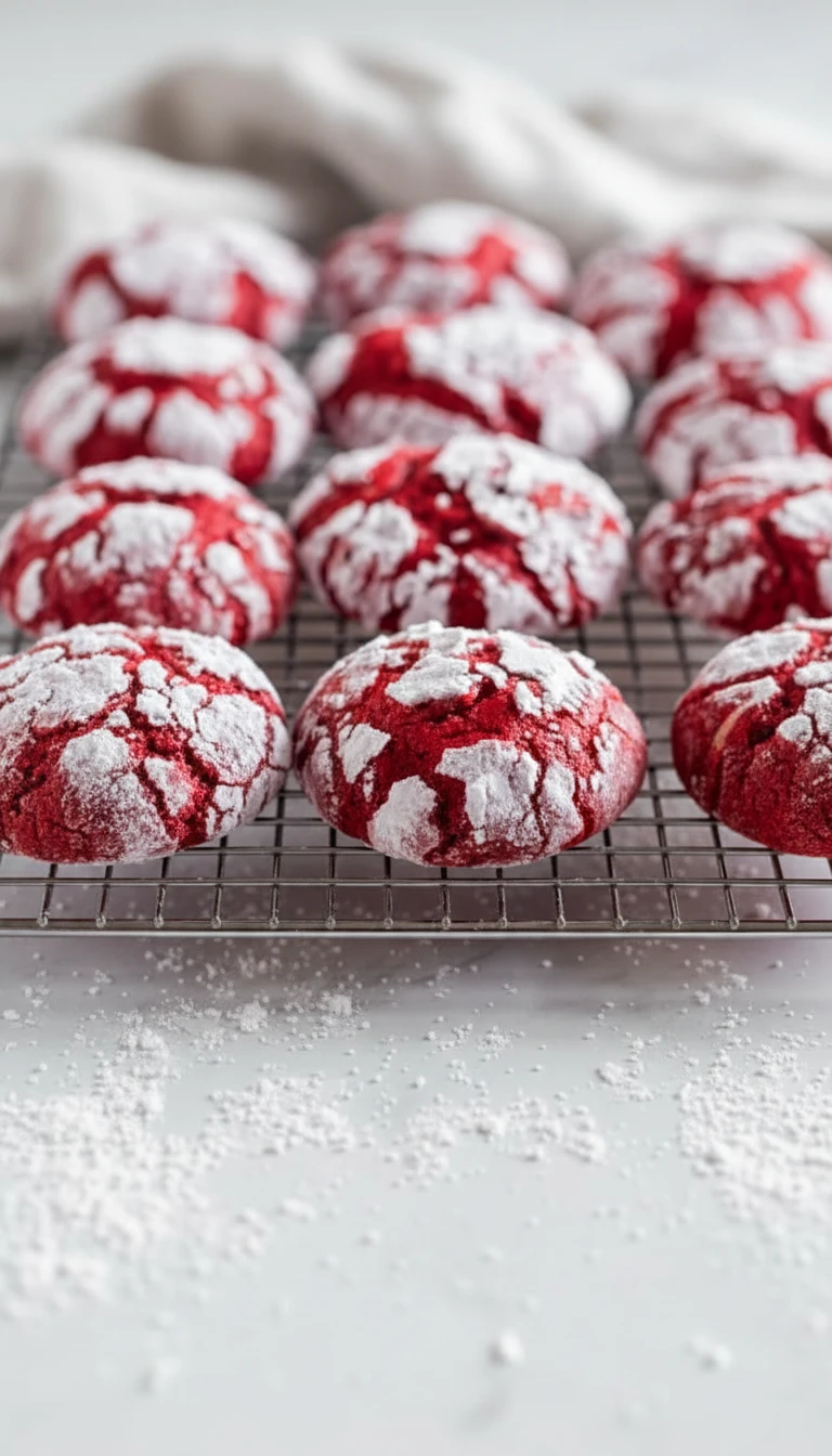 Red Velvet Crinkle Cookies