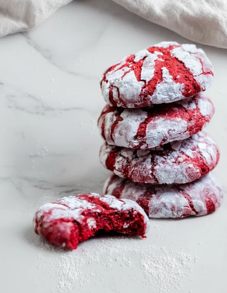 Red Velvet Crinkle Cookies