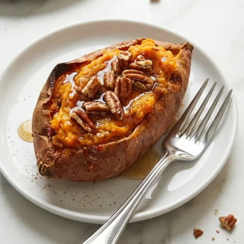 Twice Baked Sweet Potatoes with Pecans