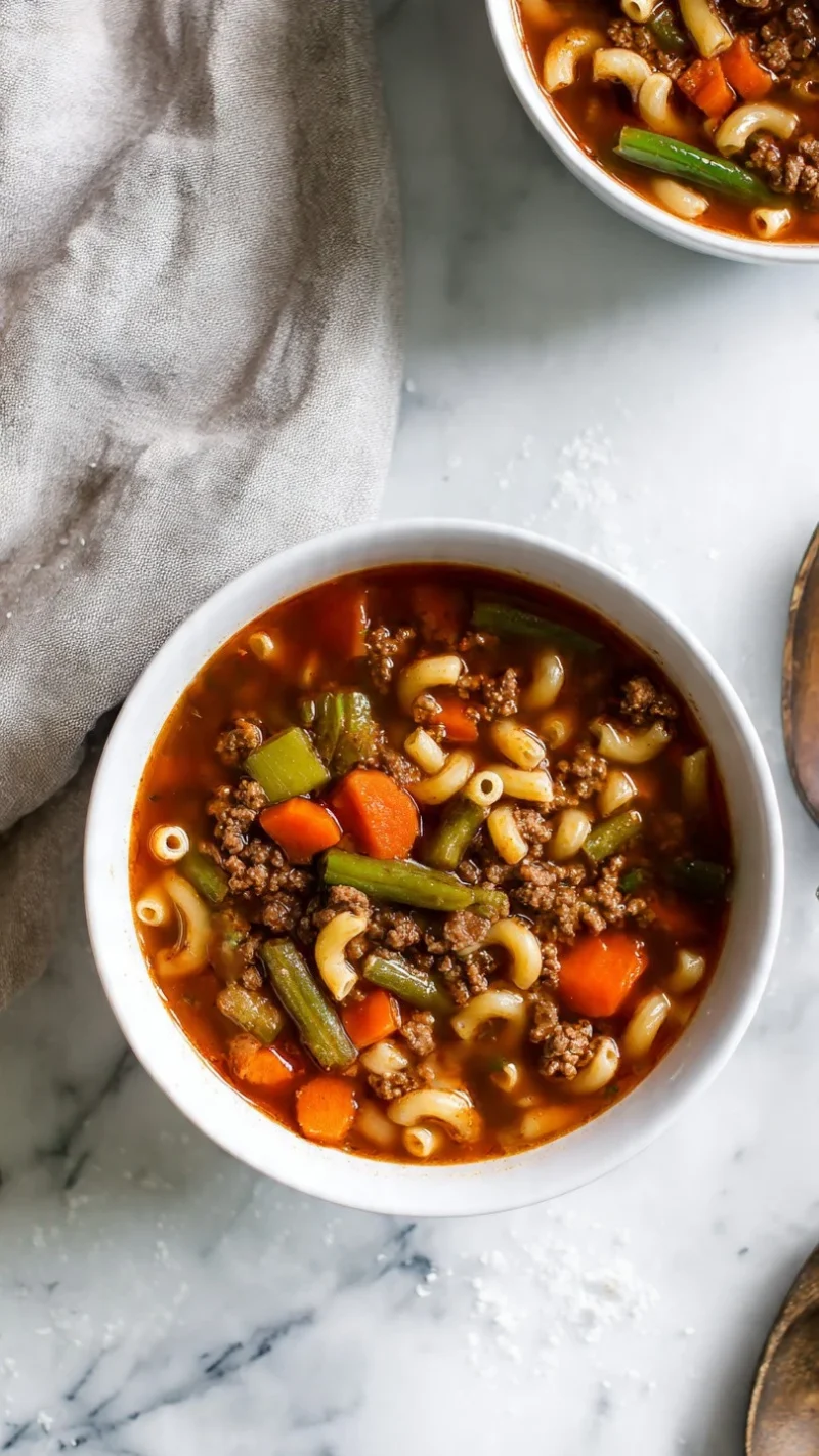 Hamburger Soup with Macaroni