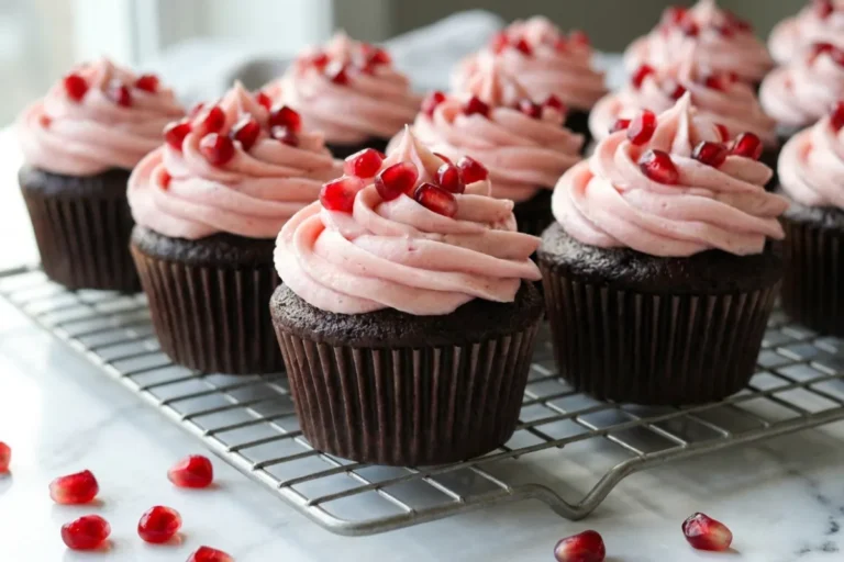 Chocolate Pomegranate Cupcakes