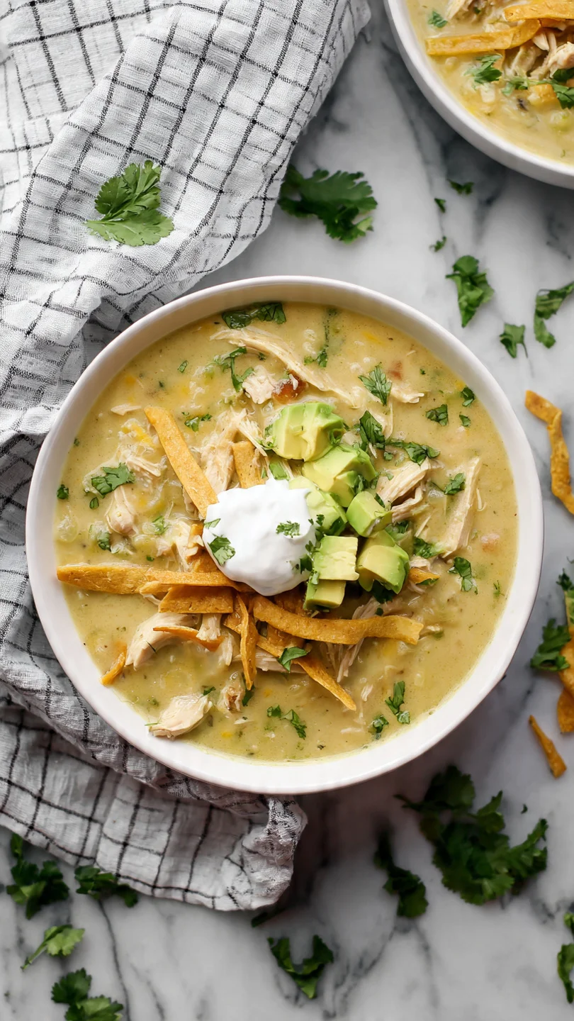 Green Chili Chicken Enchilada Soup
