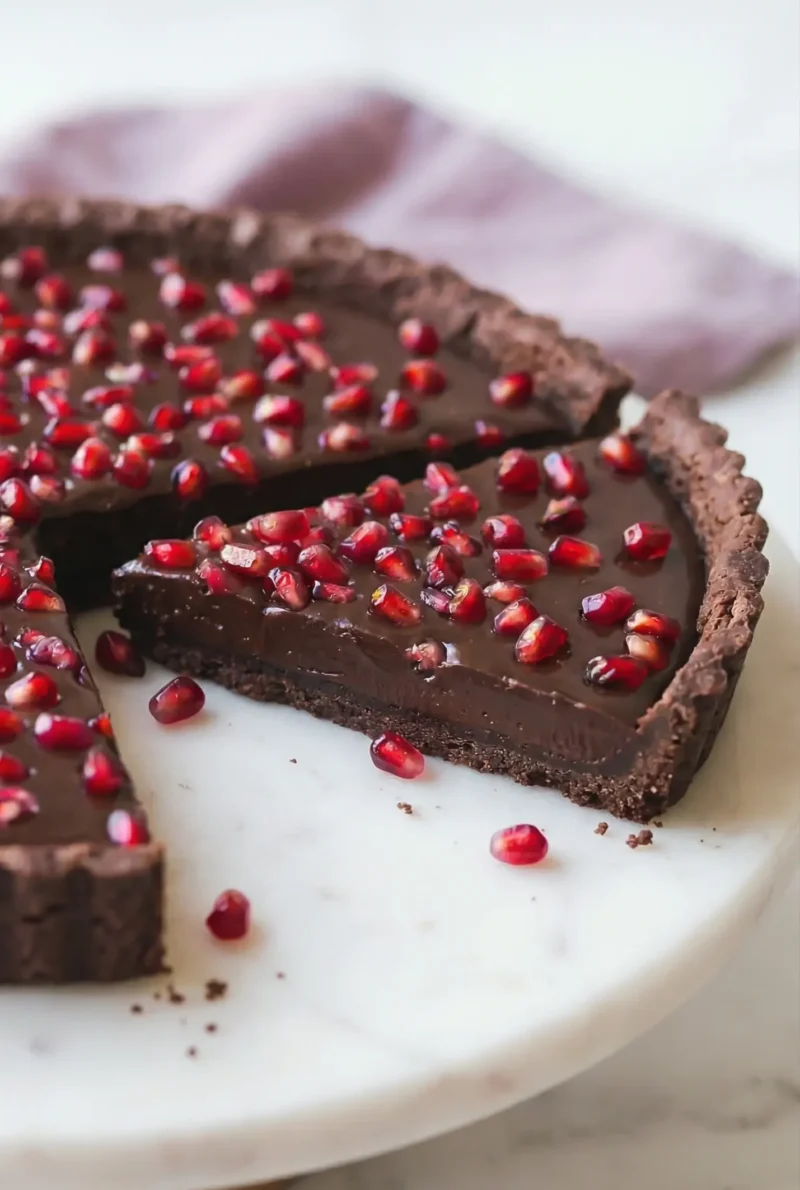 No-Bake Pomegranate Chocolate Tart