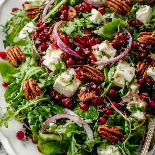 Pomegranate Pecan Feta Salad: Fresh Holiday Delight