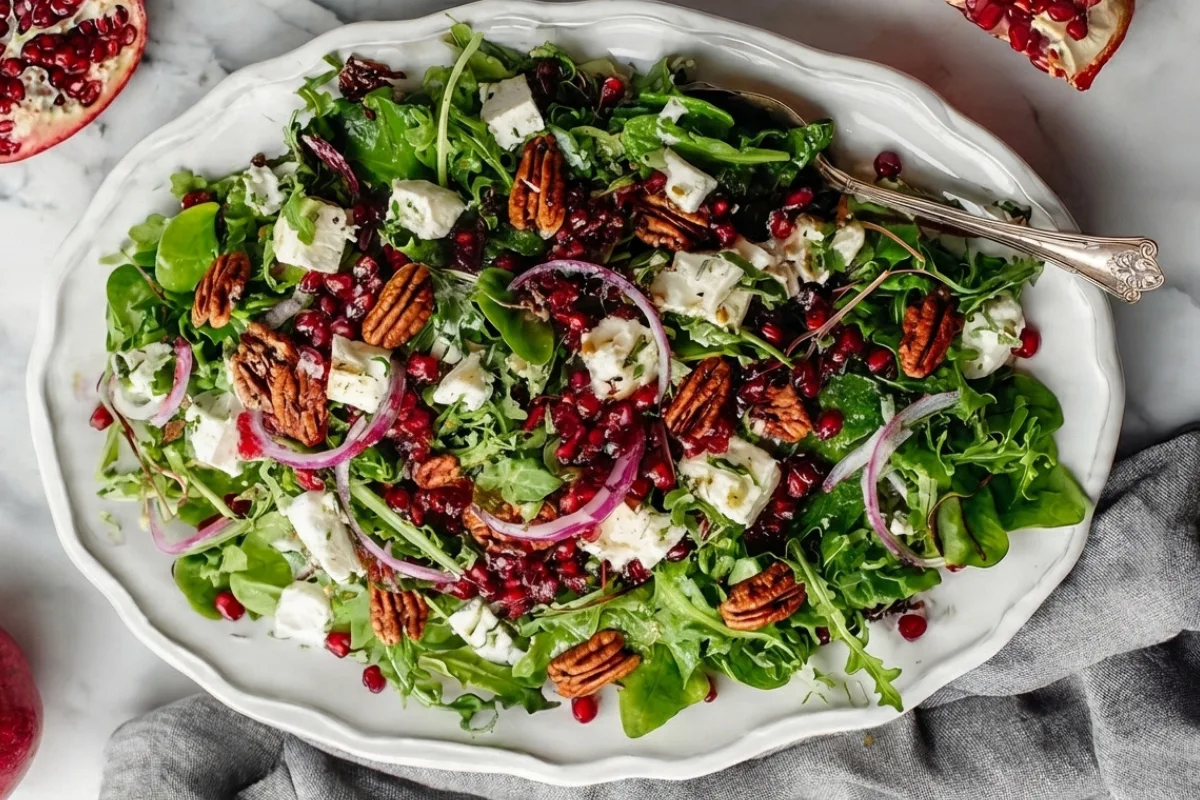 Pomegranate Pecan Feta Salad: Fresh Holiday Delight