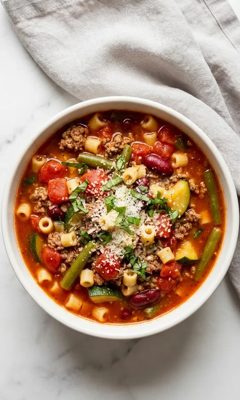 Ground Beef Minestrone Soup