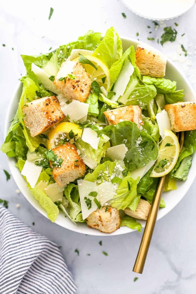 Classic Caesar Salad with Homemade Croutons web