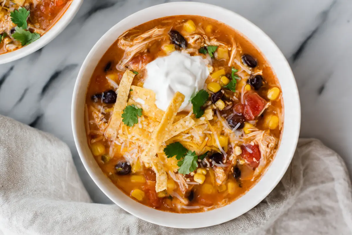Easy Crockpot Chicken Enchilada Soup