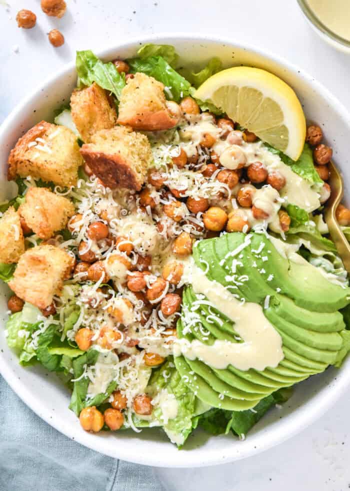 Roasted chickpea caesar salad close hero 700x980